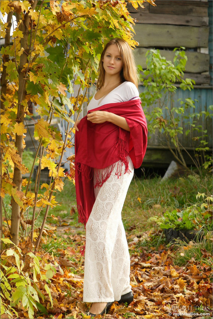 девушка осенью